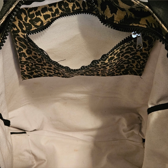 Vintage PINK by Victoria’s Secret Large Leopard Weekender Canvas Tote Bag - Picture 5 of 16